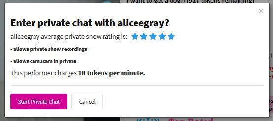 When cam2cam is included, you still have to turn it on yourself CamSoda's private chat and cam2cam confirmation window