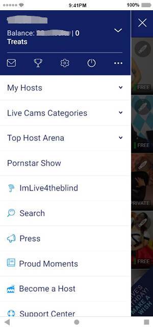 ImLive's mobile site has all the features you'll find on the main site