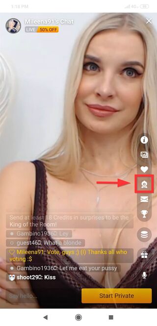 LiveJasmin mobile cam2cam instructions