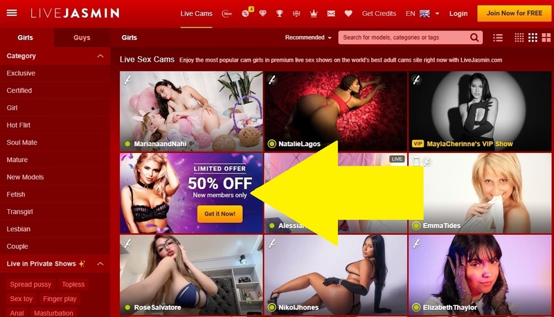 LiveJasmin 50% promotion for first-time users LiveJasmin 50% promotion for first-time users