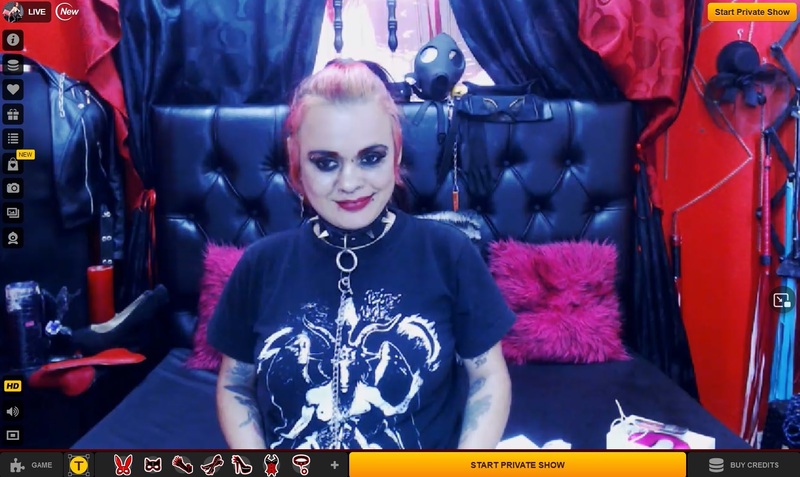 LiveJasmin has a fetish category where you can find goth models