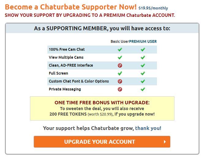 Chaturbate premium membership