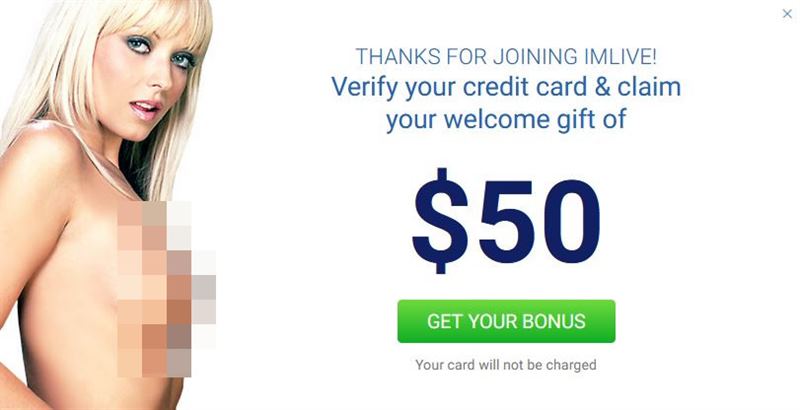 50 free credit bonus for new users on ImLive