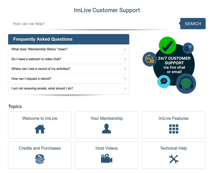 ImLive offers live customer care 24/7 