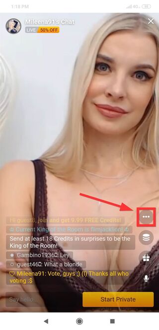 How to c2c on LiveJasmin mobile