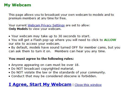 MyFreeCams webcam to webcam setup