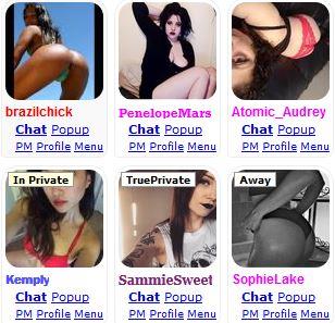 Chat options on MyFreeCams