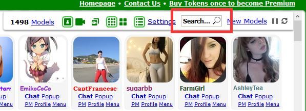 The search field on MyFreeCams