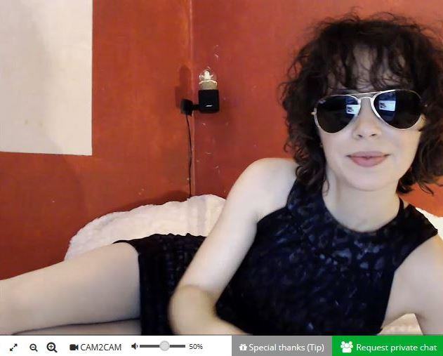 German MyDirtyHobby webcam girl wearing sunglasses