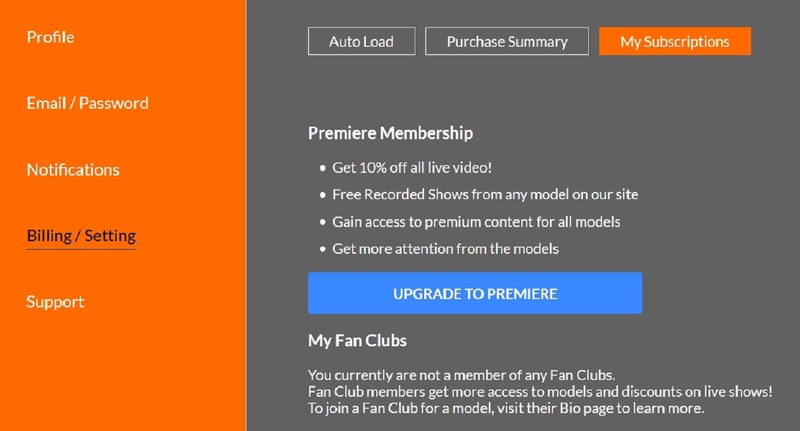 Cams' Premiere Membership