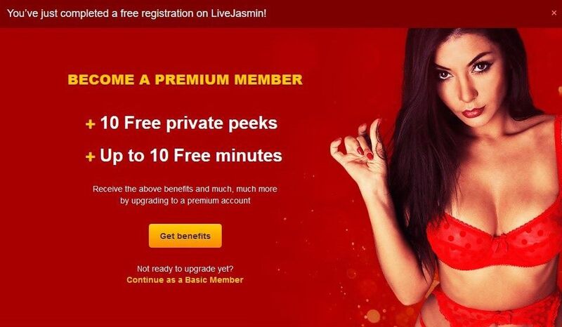 LiveJasmin free peek and 10 free minutes of sex chat.